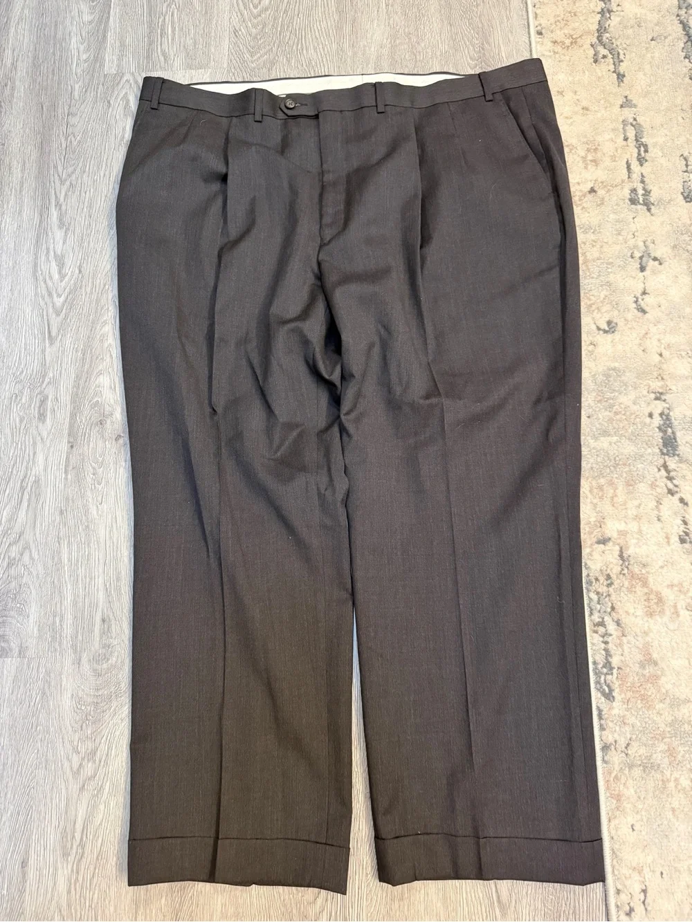 Ralph Lauren Suit Jacket 50R CharGray Wool Vtg 90s 2 Pc Green Label 45x26 Cuffed